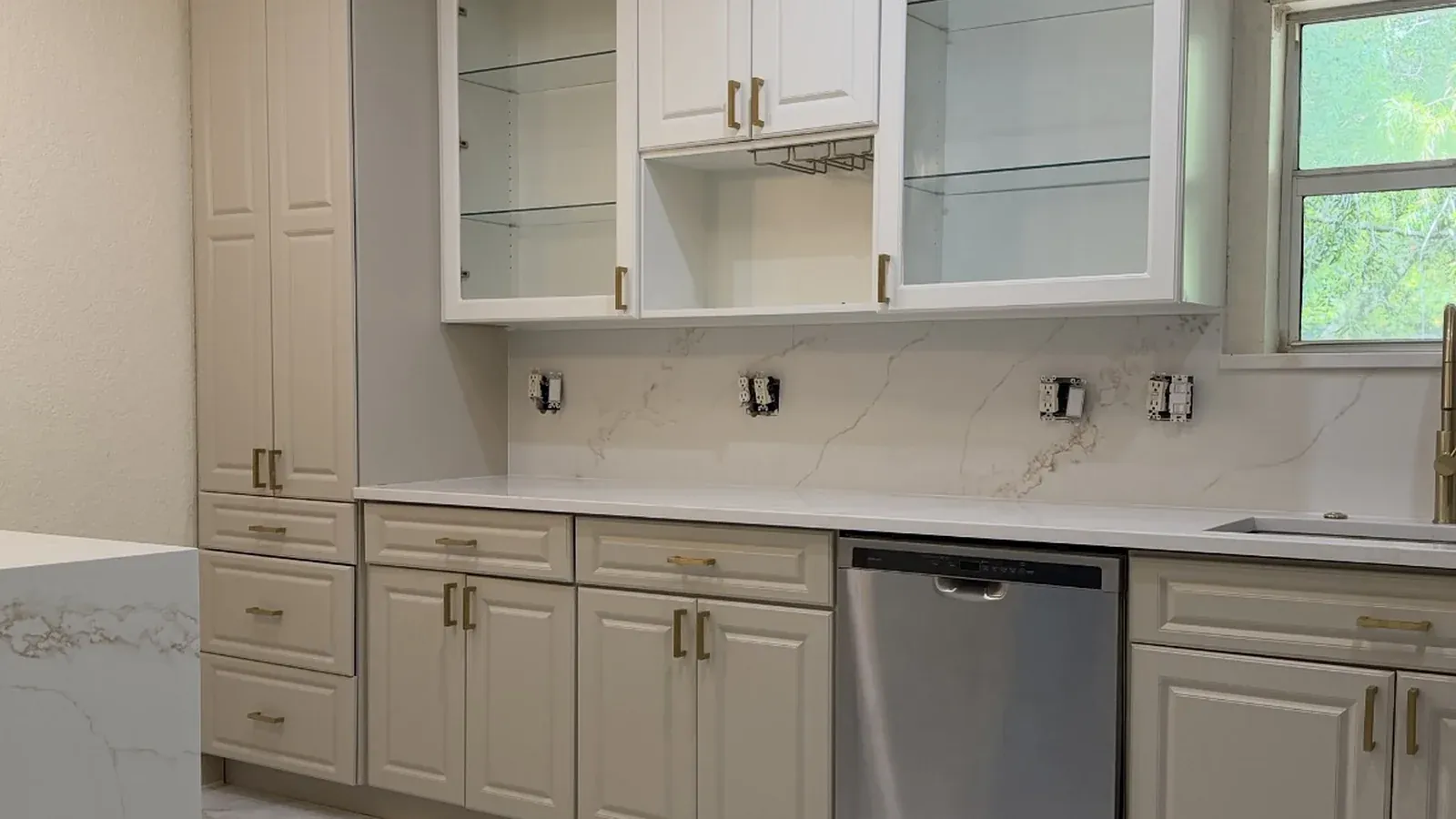 Kitchen cabinets after refinishing
